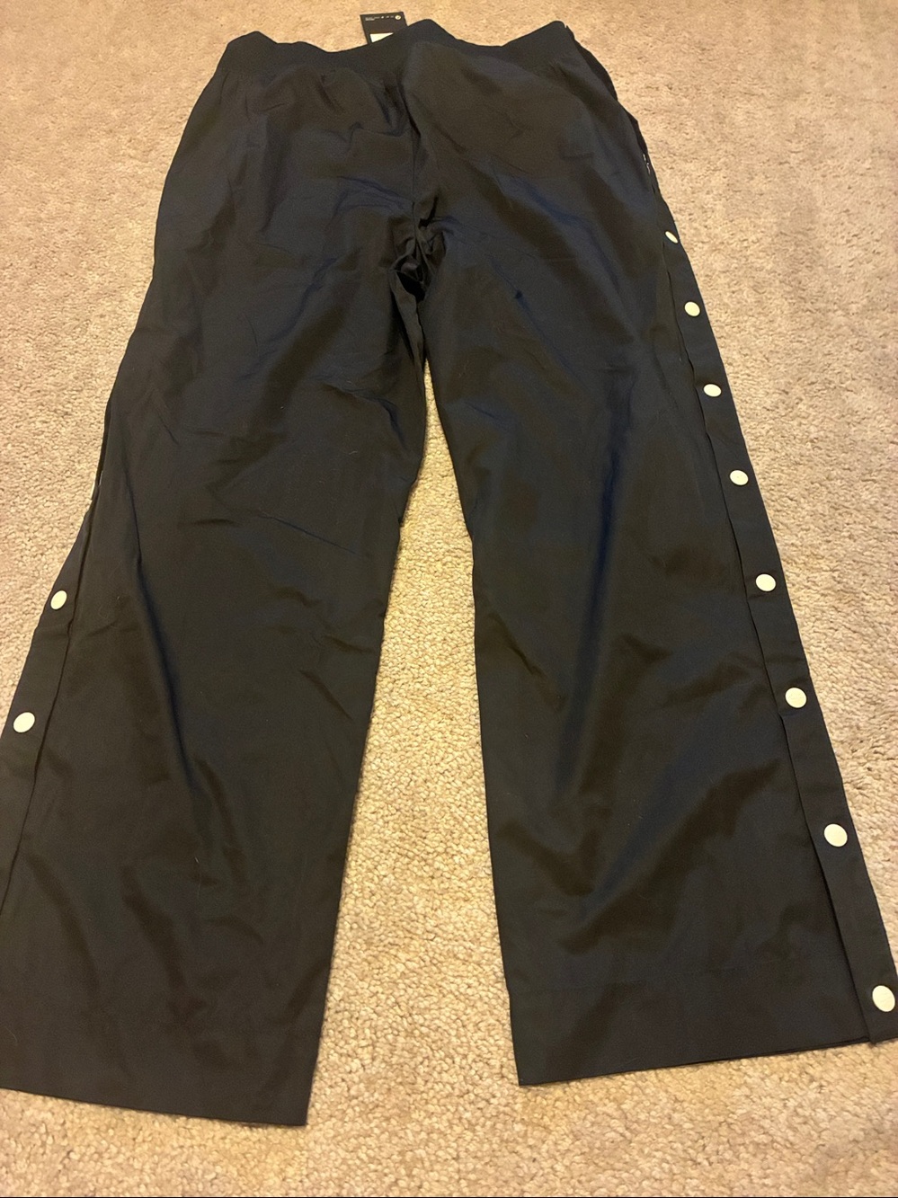 Nike Black Snap-Side Joggers with White Logo - Picture 7 of 9